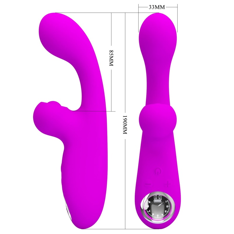 Wibrator króliczek Skylar Purple - 10 funkcji wibracji, 9 prędkości i 10 trybów pulsacji, silikon - 10