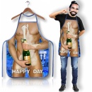 Fartuszek Happy Day z pikantnym nadrukiem męskiego torsu na wieczór panieński - 1