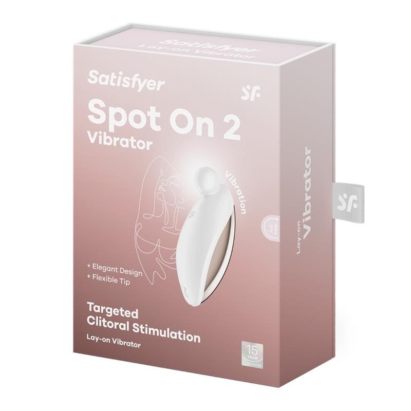 Wibrator nakładany Spot On 2 White - elastyczna końcówka silikonowa do stymulacji łechtaczki, 9 cm, 12 trybów, IPX7 - 7
