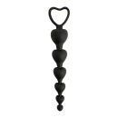 Anal Beads Black Heart – Silikonowe koraliki analne w kształcie serc, długość 18 cm - 1
