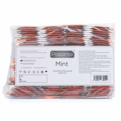 Prezerwatywy smakowe Pasante Mint 190x53 mm – 144 sztuki - 1