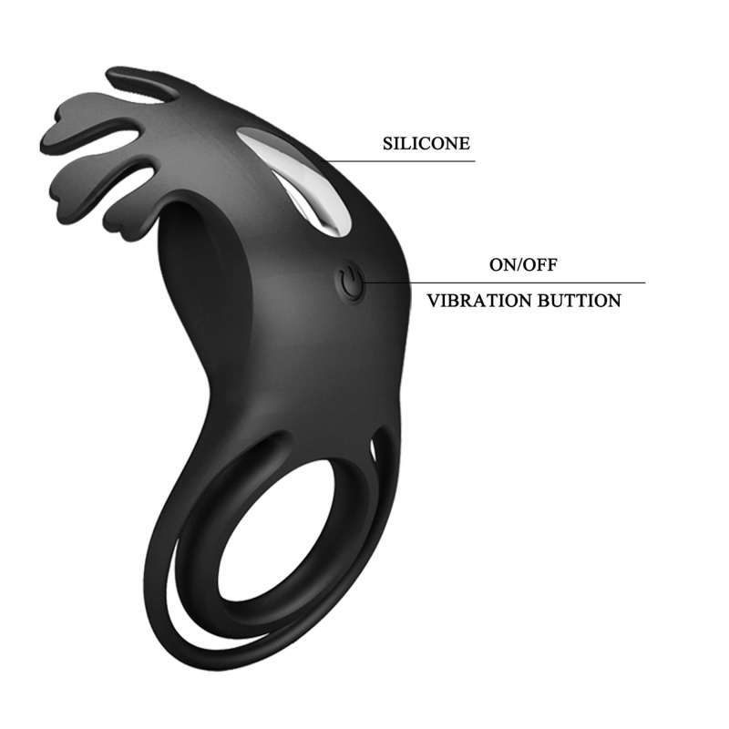 Podwójny wibrujący pierścień na penisa Ruben z 7 trybami wibracji - 9