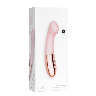 Wibrator punktu G Le Wand Gee Rose Gold - elastyczna szyjka, spłaszczona głowica, silikon, 16,6 cm - 1