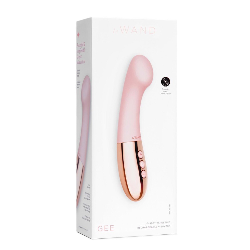Wibrator punktu G Le Wand Gee Rose Gold - elastyczna szyjka, spłaszczona głowica, silikon, 16,6 cm - 1