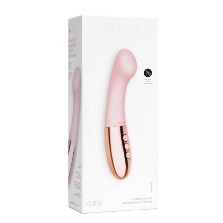 Wibrator punktu G Le Wand Gee Rose Gold - elastyczna szyjka, spłaszczona głowica, silikon, 16,6 cm - 1