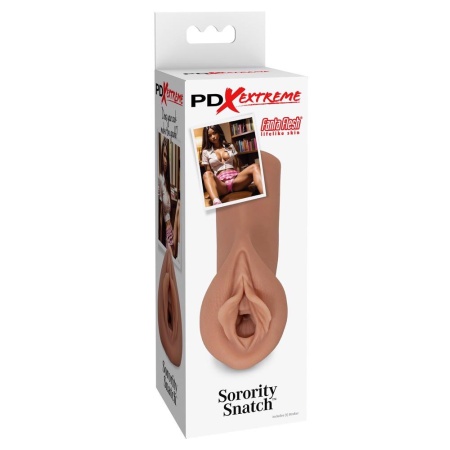 Maszturbator Sorority Snatch Brown – realistyczna wagina z TPR, manualny, długość 13,4 cm - 1