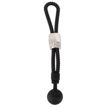 Pierścień erekcyjny Heavy Rope z kulą - regulowany silikonowy pasek typu lina z obciążnikiem 166 g, długość pętli 21,5 cm, średn - 2