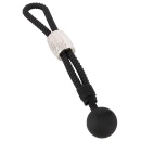 Pierścień erekcyjny Heavy Rope z kulą - regulowany silikonowy pasek typu lina z obciążnikiem 166 g, długość pętli 21,5 cm, średn - 3