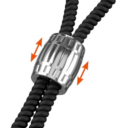 Pierścień erekcyjny Heavy Rope z kulą - regulowany silikonowy pasek typu lina z obciążnikiem 166 g, długość pętli 21,5 cm, średn - 5
