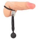 Pierścień erekcyjny Heavy Rope z kulą - regulowany silikonowy pasek typu lina z obciążnikiem 166 g, długość pętli 21,5 cm, średn - 8