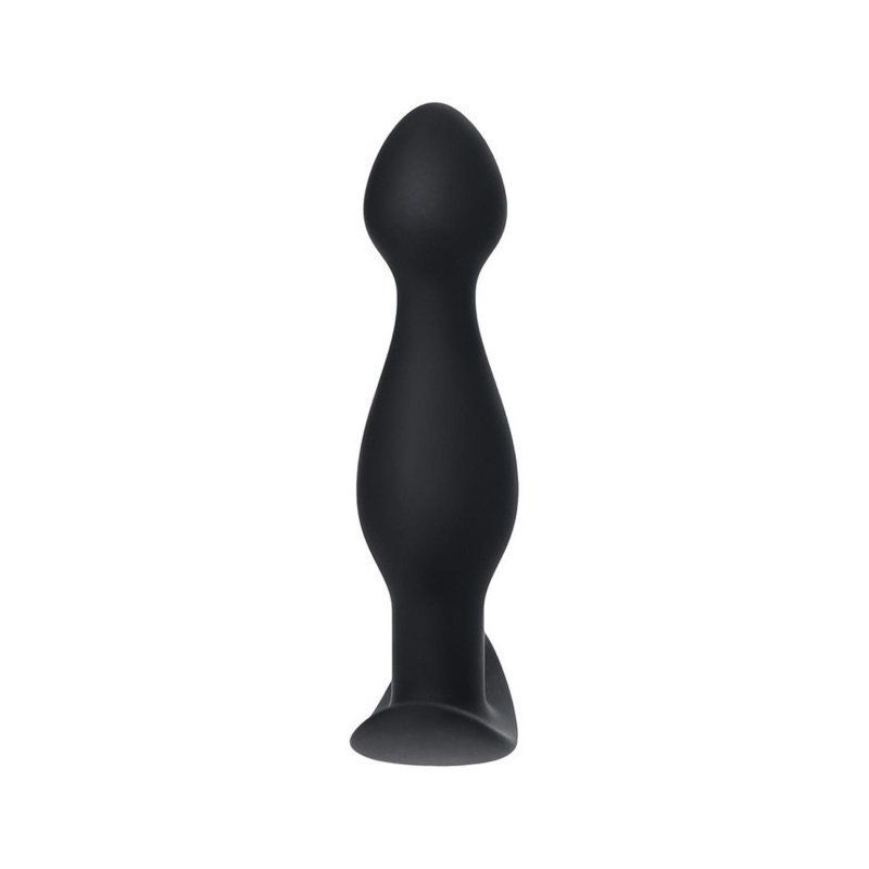 Korek analny A-Toys S Black - silikon medyczny, wąska końcówka i szeroka podstawa ograniczająca głębokość - 1