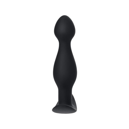 Korek analny A-Toys S Black - silikon medyczny, wąska końcówka i szeroka podstawa ograniczająca głębokość - 1
