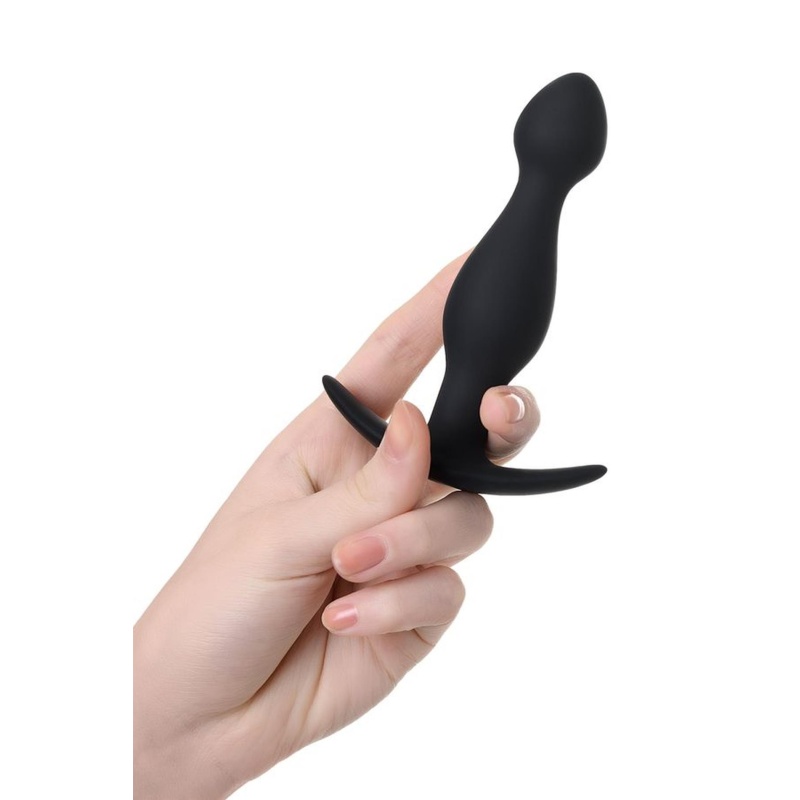 Korek analny A-Toys S Black - silikon medyczny, wąska końcówka i szeroka podstawa ograniczająca głębokość - 2