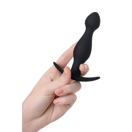 Korek analny A-Toys S Black - silikon medyczny, wąska końcówka i szeroka podstawa ograniczająca głębokość - 2