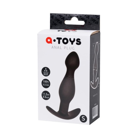 Korek analny A-Toys S Black - silikon medyczny, wąska końcówka i szeroka podstawa ograniczająca głębokość - 3