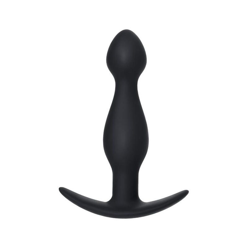 Korek analny A-Toys S Black - silikon medyczny, wąska końcówka i szeroka podstawa ograniczająca głębokość - 6