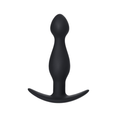 Korek analny A-Toys S Black - silikon medyczny, wąska końcówka i szeroka podstawa ograniczająca głębokość - 6