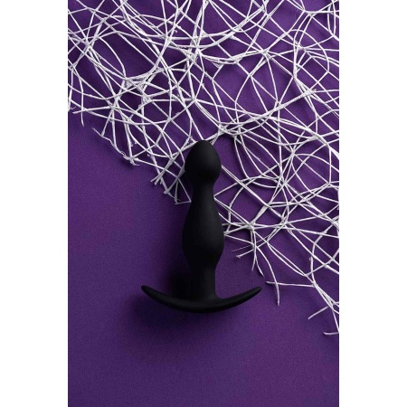 Korek analny A-Toys S Black - silikon medyczny, wąska końcówka i szeroka podstawa ograniczająca głębokość - 8