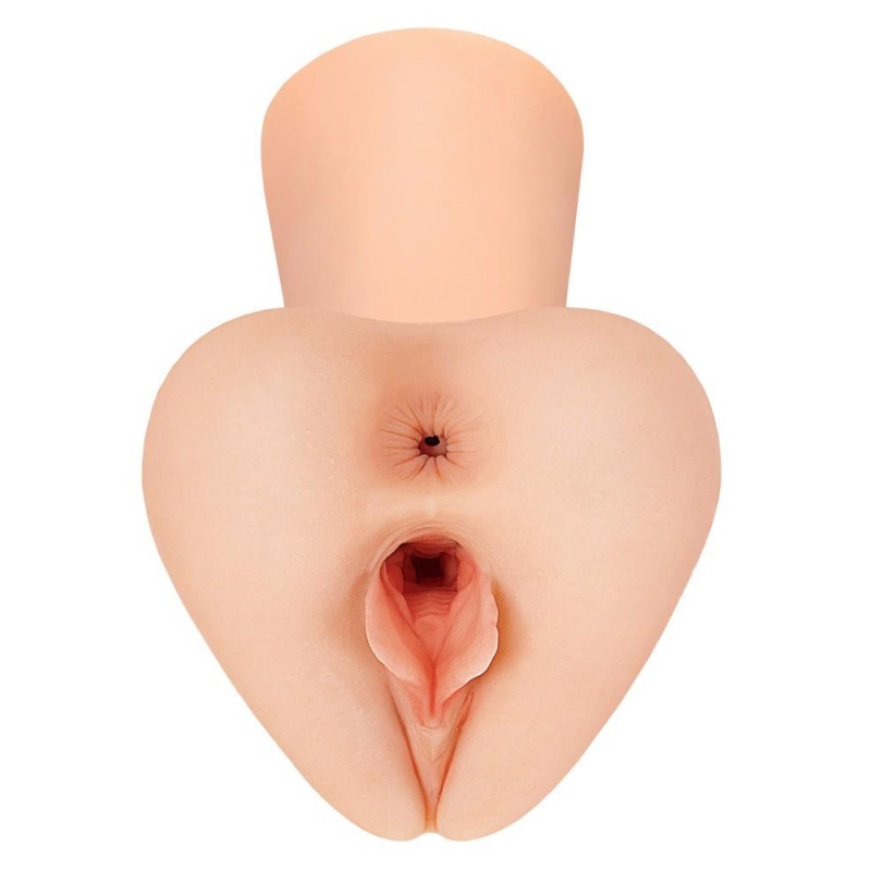 Masturbator PDX Plus Pick Your Pleasure XL – podwójny tunel Fanta Flesh (TPR) z efektem podciśnienia, 22,9 cm - 2