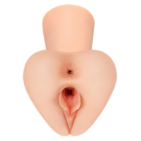 Masturbator PDX Plus Pick Your Pleasure XL – podwójny tunel Fanta Flesh (TPR) z efektem podciśnienia, 22,9 cm - 2