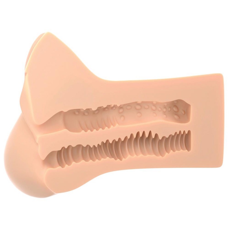 Masturbator PDX Plus Pick Your Pleasure XL – podwójny tunel Fanta Flesh (TPR) z efektem podciśnienia, 22,9 cm - 4