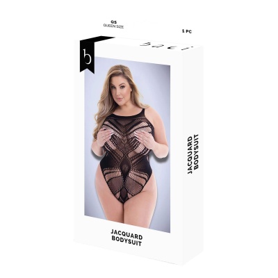 BACI JACQUARD BODYSUIT BLACK, QUEEN - 1