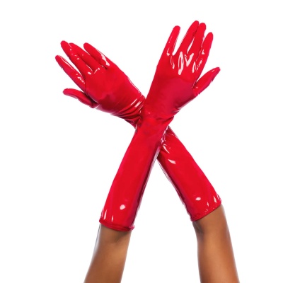 Cruella - High Gloss Gloves - S/M - Gloss Red - 1 2