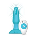 Korek analny Rimming Plug 2 Teal - obrotowe koraliki i wibrująca końcówka, 12,3 cm - 2