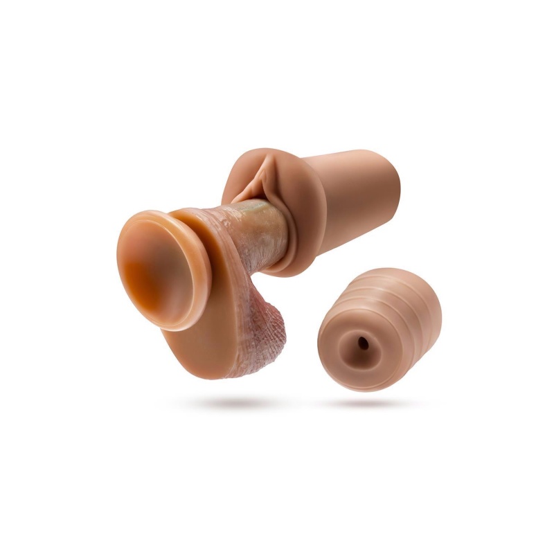 Masturbator EnLust Molly Tan - żebrowany kanał, otwarty koniec, TPE X5® Plus, długość 12,7 cm, szerokość 4,4 cm - 5