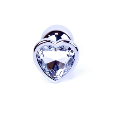 MyLove Toys - Jewellery Silver  Heart PLUG- Clear - 1 2