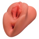 Masturbator PDX Plus PP Double Stroker Tan – podwójny tunel waginalno-analny, 14,2 cm - 2