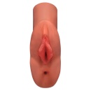 Masturbator PDX Plus PP Double Stroker Tan – podwójny tunel waginalno-analny, 14,2 cm - 3