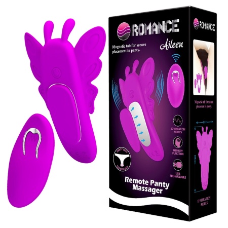 Wibrator motylkowy Aileen z pilotem zdalnego sterowania i magnetycznym mocowaniem Panty Lock - 1