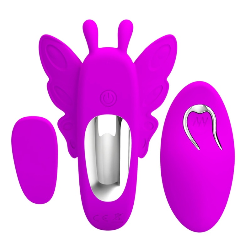 Wibrator motylkowy Aileen z pilotem zdalnego sterowania i magnetycznym mocowaniem Panty Lock - 5