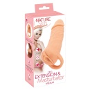 Nature Skin Extender Medium - rękaw powiększający 2w1 z masturbatorem, TPE, 18,5 cm - 1