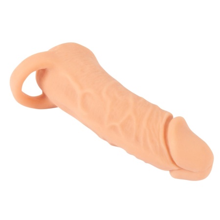 Nature Skin Extender Medium - rękaw powiększający 2w1 z masturbatorem, TPE, 18,5 cm - 3