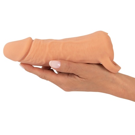 Nature Skin Extender Medium - rękaw powiększający 2w1 z masturbatorem, TPE, 18,5 cm - 11