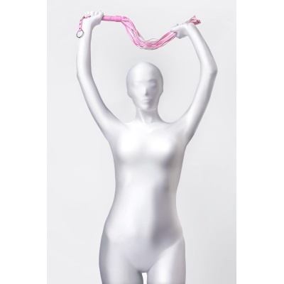 Anonymo flogger, PU leather, pink, 64 cm - 1 2