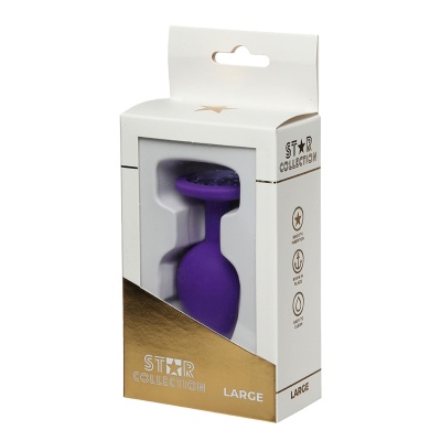 Star Collection - Purple Silicone Anal Plug L - Purple Stone - 1