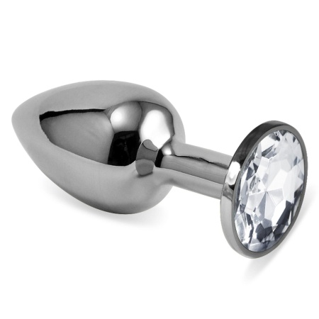 Analny plug metalowy Small Silver 10,2 cm srebrny - 1