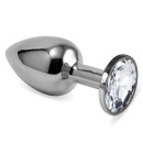Analny plug metalowy Small Silver 10,2 cm srebrny - 1