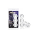 Masturbator Master Stroker Clear - przezroczysty elastomer TPE, 3 komory o zróżnicowanej teksturze, otwarty koniec, 15,2 cm - 3