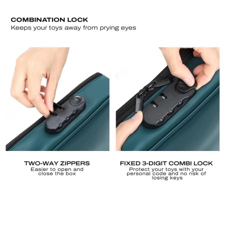 Pudełko DISCREET BOX LUXURY GREEN — zintegrowana kłódka szyfrowa, wymiary 27 x 16 x 7,62 cm - 5