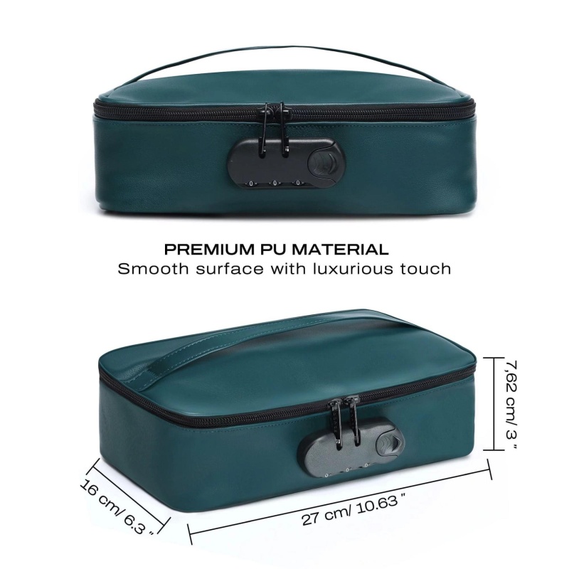 Pudełko DISCREET BOX LUXURY GREEN — zintegrowana kłódka szyfrowa, wymiary 27 x 16 x 7,62 cm - 6