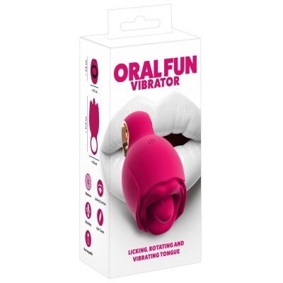 Wibrator Oral Fun Tongue - wirujący język, 8 trybów, silikon, 11,3 cm - 1