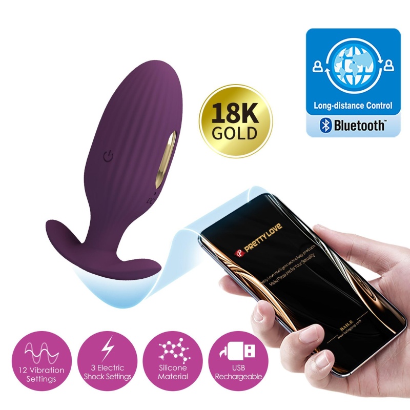 Wibrator analny Jefferson z wibracją i elektrostymulacją, 9 cm - 2