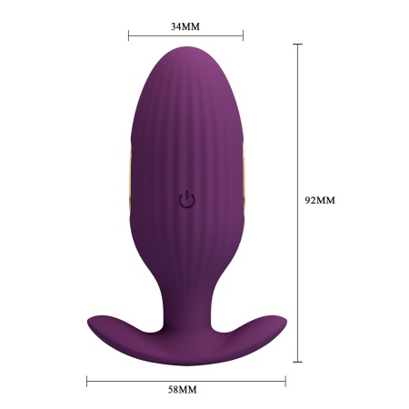 Wibrator analny Jefferson z wibracją i elektrostymulacją, 9 cm - 7