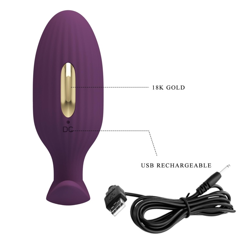 Wibrator analny Jefferson z wibracją i elektrostymulacją, 9 cm - 9
