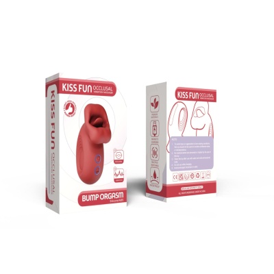 Sexy Oral Stimulator Kiss Fun - Bump Orgasm - wibrator w kształcie ust z ruchomym językiem, 10 trybów muskania i 10 trybów wibra - 1 2
