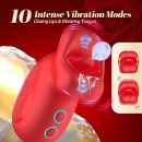 Sexy Oral Stimulator Kiss Fun - Bump Orgasm - wibrator w kształcie ust z ruchomym językiem, 10 trybów muskania i 10 trybów wibra - 10
